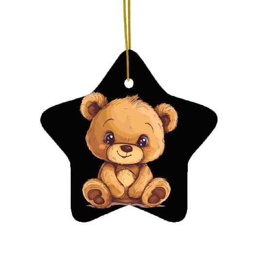 Cute Kawaii Teddy Bear Clipart, Cute Teddy Bear Ceramic Ornaments
