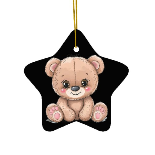Cute Kawaii Teddy Bear Clipart, Cute Teddy Bear Ceramic Ornaments
