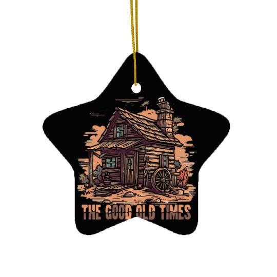 The Good Old Times: Wooden Shack Nostalgia Ceramic Ornaments