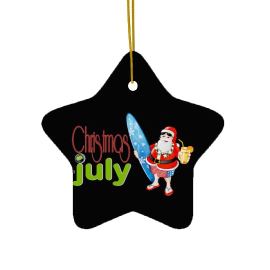 christmas in july Ceramic Ornaments