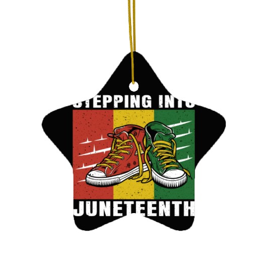 Stepping Into Juneteenth 2024 Afro American Ceramic Ornaments