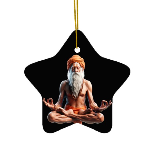 Peaceful Meditation Guru Ceramic Ornaments