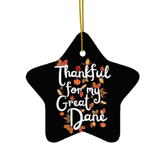 Thankful for my Great Dane Thanksgiving Ceramic Ornaments
