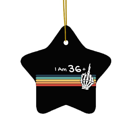 I'm not 37, I am 36 plus Middle Finger Retro Ceramic Ornaments