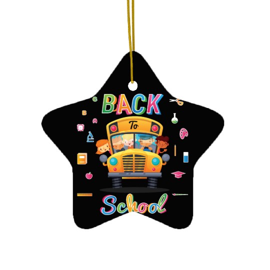 Funny Back To School Welcome School Bus Driver 1st Ceramic Ornaments