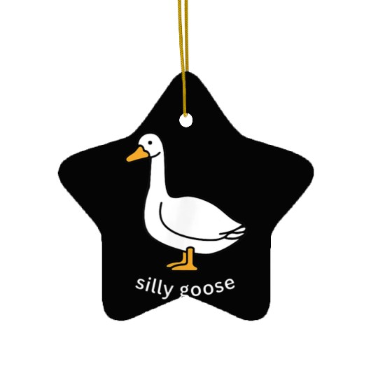 Silly Goose Cute Trendy Clothing Ceramic Ornaments