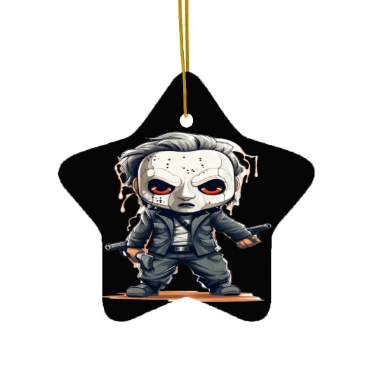 Chibi Horror Icon - Cute yet Deadly Masked Charact Ceramic Ornaments