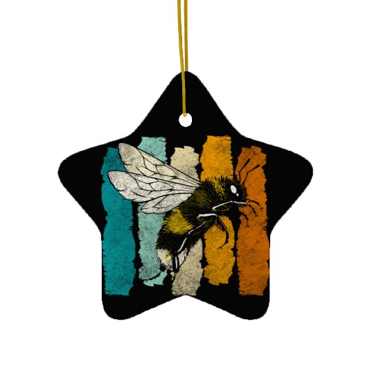 Honey Bee Nature Flowers Bees Ceramic Ornaments