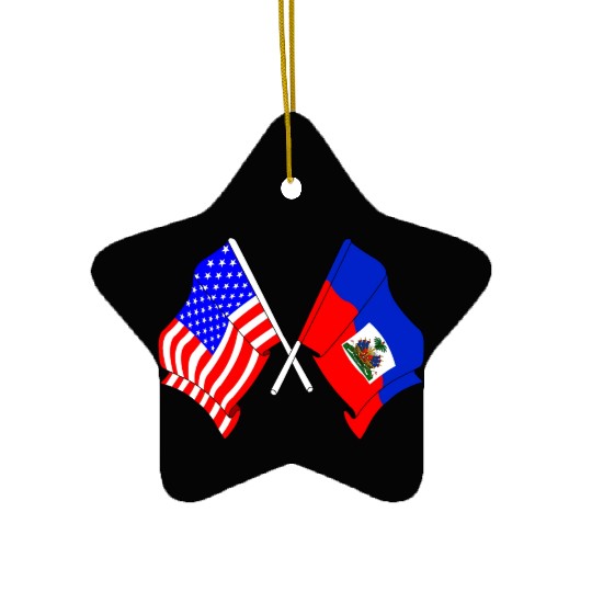 USA flag USA, Haiti flag Ceramic Ornaments