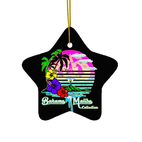 Summer Tropical Paradise Island Vibes Ceramic Ornaments