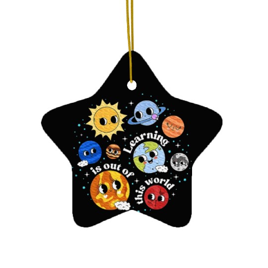 Solar System Learning Science Teacher Ceramic Ornaments