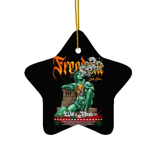 statue of liberty smoking #2 Ceramic Ornaments