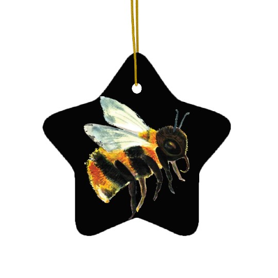 Cute Bumble Bee Flying Illustration Ceramic Ornaments