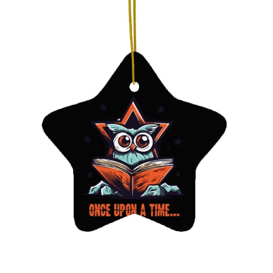 Once Upon a Time: Book-Reading Owl Ceramic Ornaments