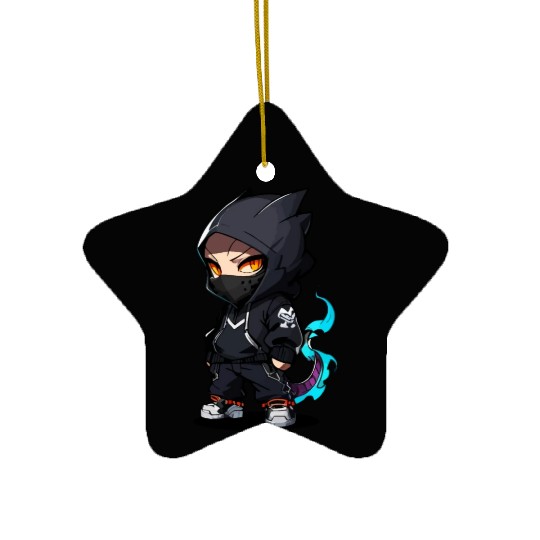 Chibi Dragon Ninja Character Ceramic Ornaments
