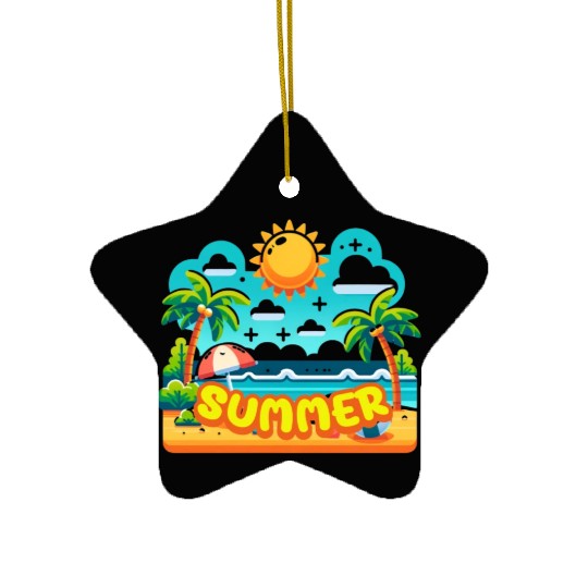 Summer Fun Ceramic Ornaments