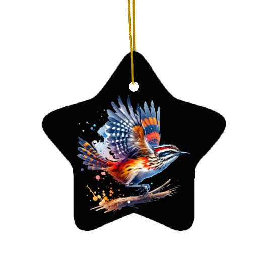 Australian Logrunner in Flight Ceramic Ornaments