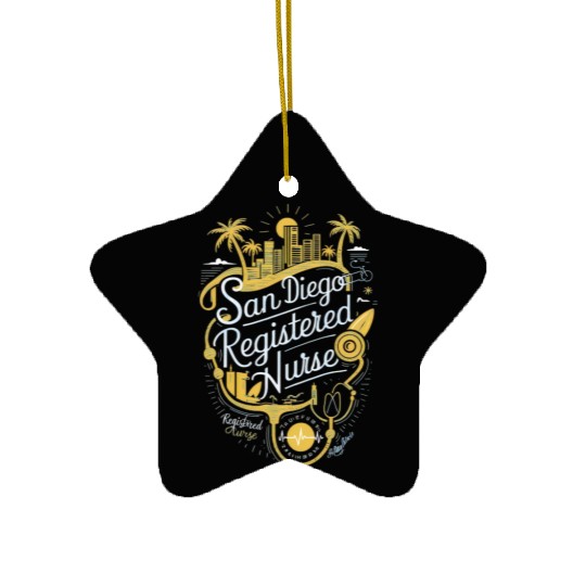 San Diego Registered Nurse Graphic Art Ceramic Ornaments
