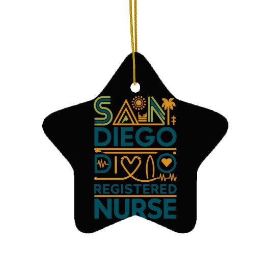 San Diego Registered Nurse Graphic Design Ceramic Ornaments