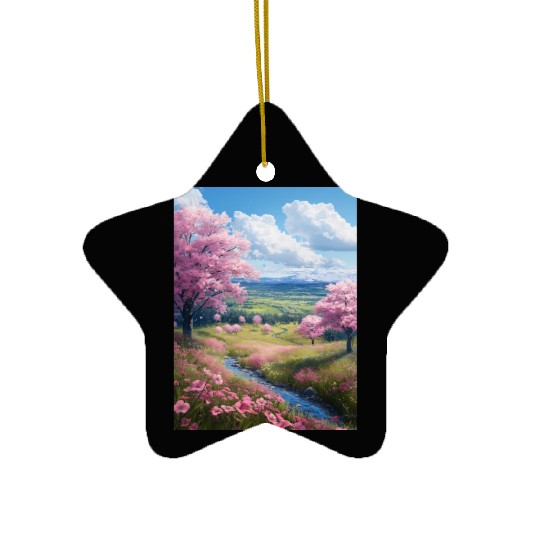 Cherry Blossom Ceramic Ornaments
