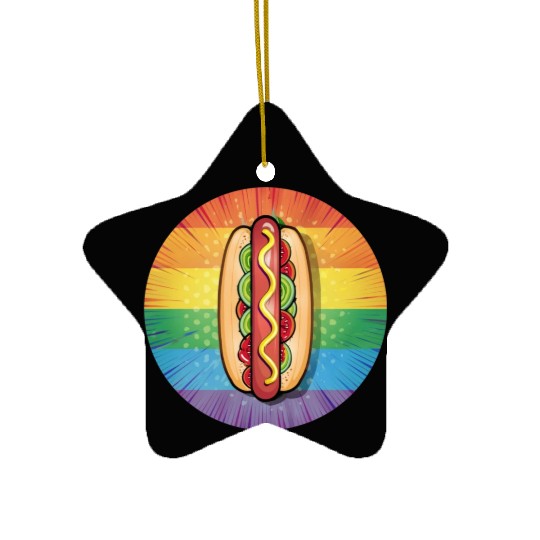 LGBTQ Hot Dog Ceramic Ornaments