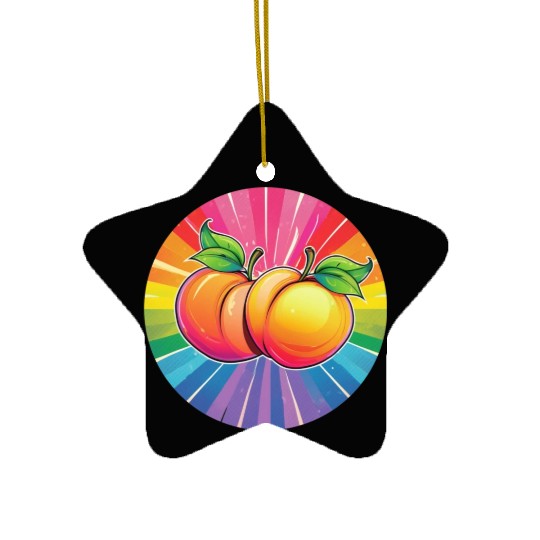LGBTQ Peach Ceramic Ornaments