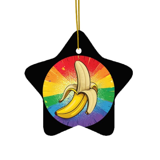 LGBTQ Banana Ceramic Ornaments