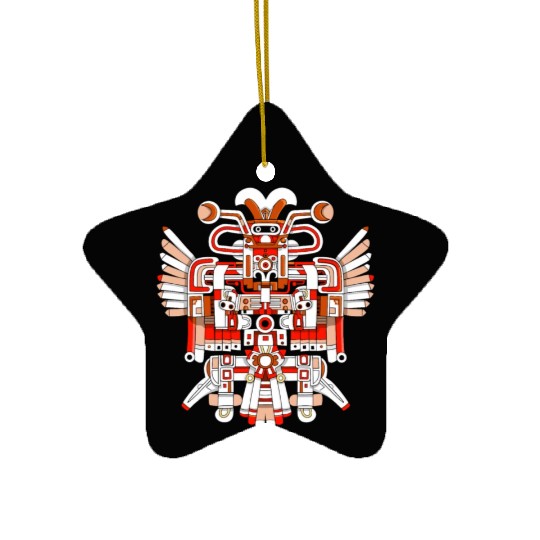 Aztec God Ancient Mythology Chalchiuhtotolin Ceramic Ornaments