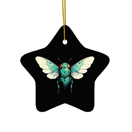 Cicada Insect Animal Lover Funny Design Ceramic Ornaments