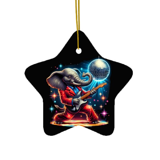 Disco Ball Guitar Elephant Ceramic Ornaments