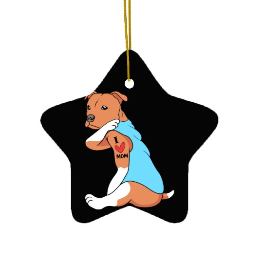 Staffordshire Bull Terrier Dog Mom Ceramic Ornaments