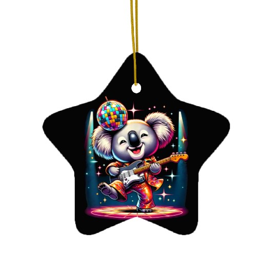 Disco Ball Guitar Koala Ceramic Ornaments