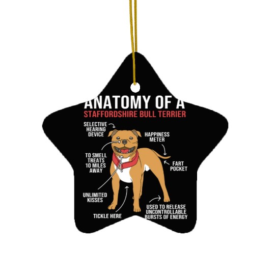 Dog Anatomy Of A Staffordshire Bull Terrier Ceramic Ornaments