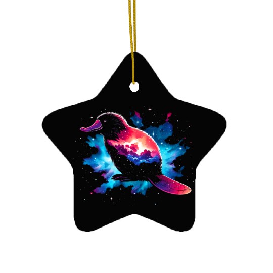 Cool Platypus Galaxy Space Art Ceramic Ornaments