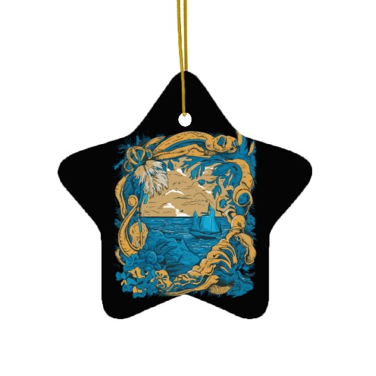 Sun Kissed Shores A Mediterranean Odyssey Ceramic Ornaments