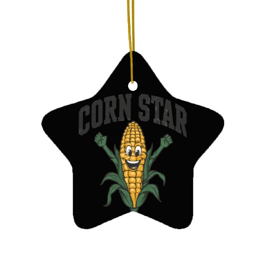 Funny Farm Food Ceramic Ornaments Corny Cob Farmer Corn Star