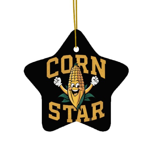Funny Farm Food Ceramic Ornaments Corny Cob Farmer Corn Star