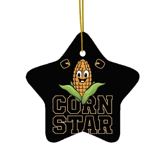 Funny Farm Food Ceramic Ornaments Corny Cob Farmer Corn Star