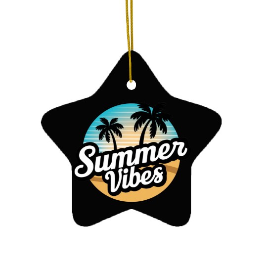 Tropical Sunset Escape Ceramic Ornaments