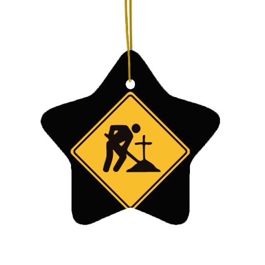 Midnight Exhume Site - Weird Road Sign Ceramic Ornaments