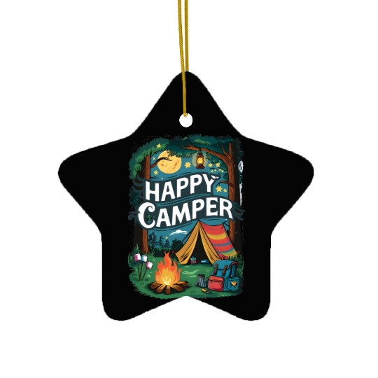Happy Camper Delight Ceramic Ornaments