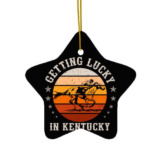 Getting Lucky In Kentucky Horse Racing Ceramic Ornaments