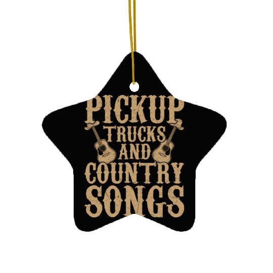 Pickup Trucks and Country Songs Western Cowboy Ceramic Ornaments