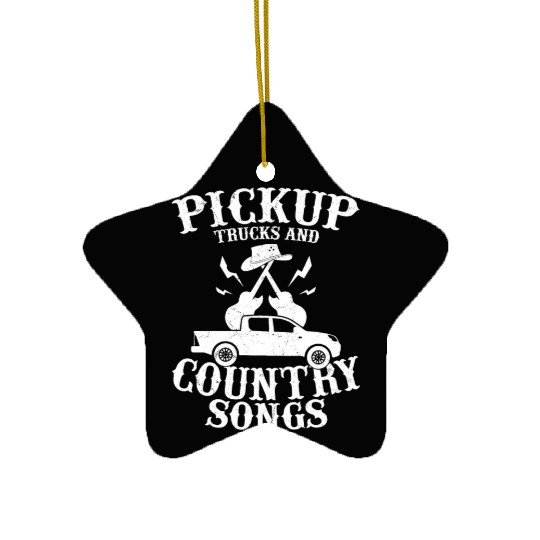 Pickup Trucks and Country Songs Cowboy Western Ceramic Ornaments