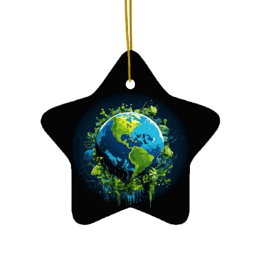 Respect Your Mother Earth Day Save Our Planet Ceramic Ornaments
