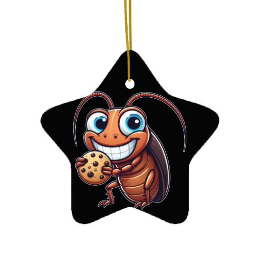 Funny cookie cockroach sweet dessert comic Ceramic Ornaments