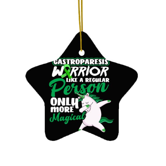 Unicorn Warrior Magical Gastroparesis Awareness Ceramic Ornaments