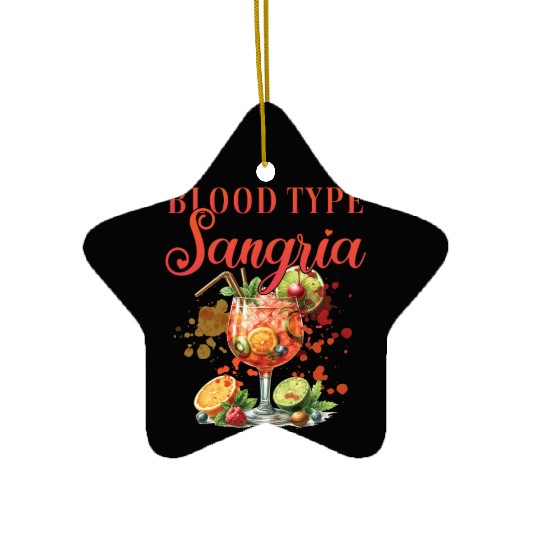 Cocktail Bartender Blood Type Sangria Ceramic Ornaments