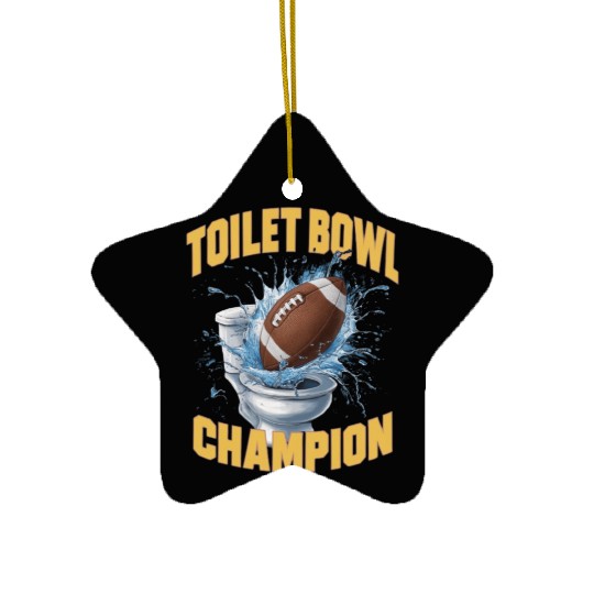 FUNNY TOILET BOWL CHAMPION 2024 FANTASY FOOTBALL Ceramic Ornaments