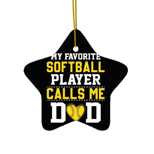 Softball Dad Funny Daddy Father's Day Ceramic Ornaments